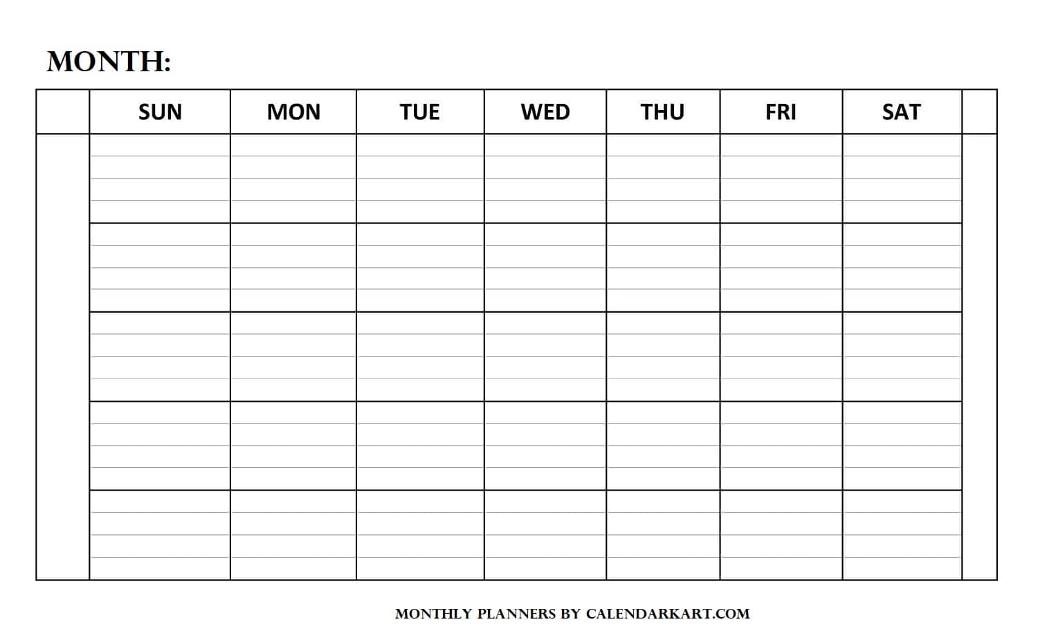 Month Calendar Planner