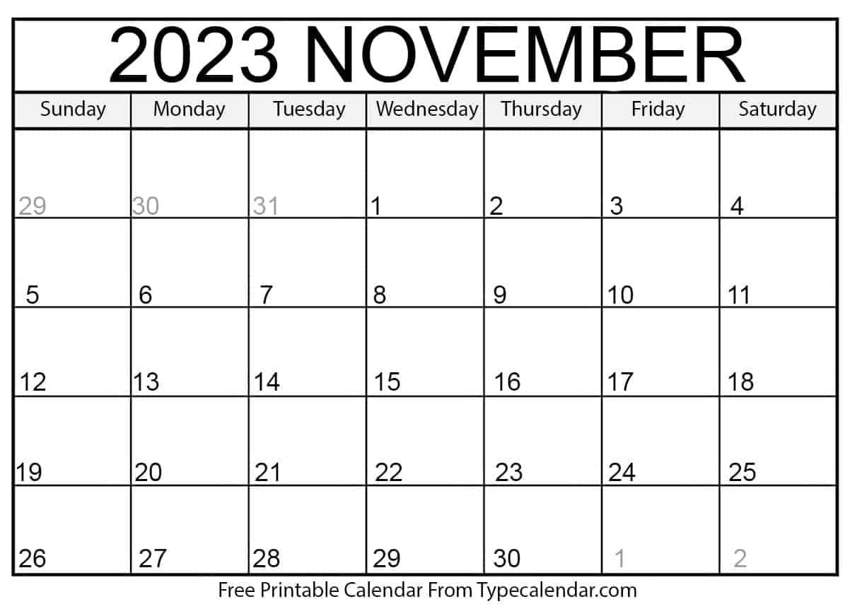 Free Printable November 2023 Calendars By Helena Orstem Medium
