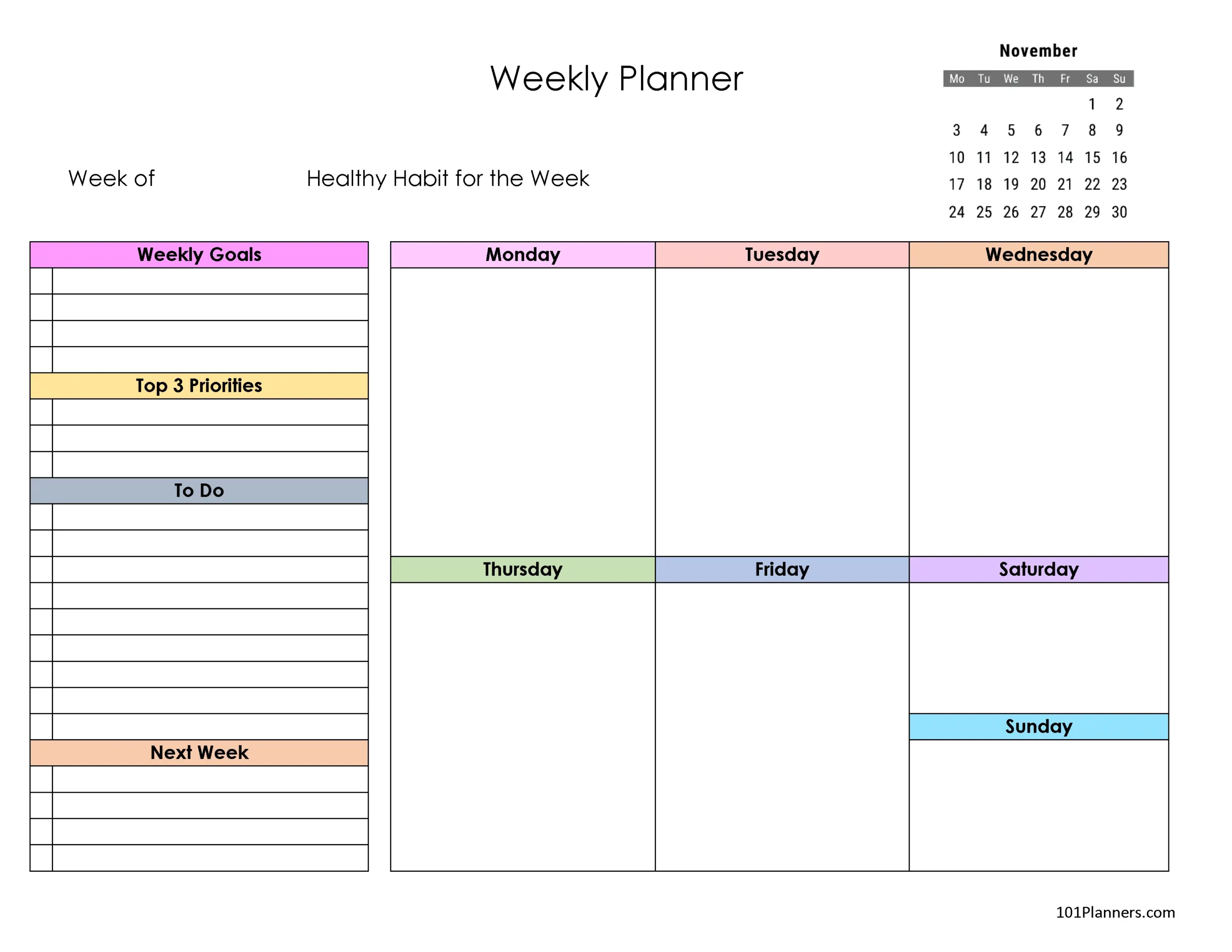 Free Printable November 2026 Calendar Customize Online