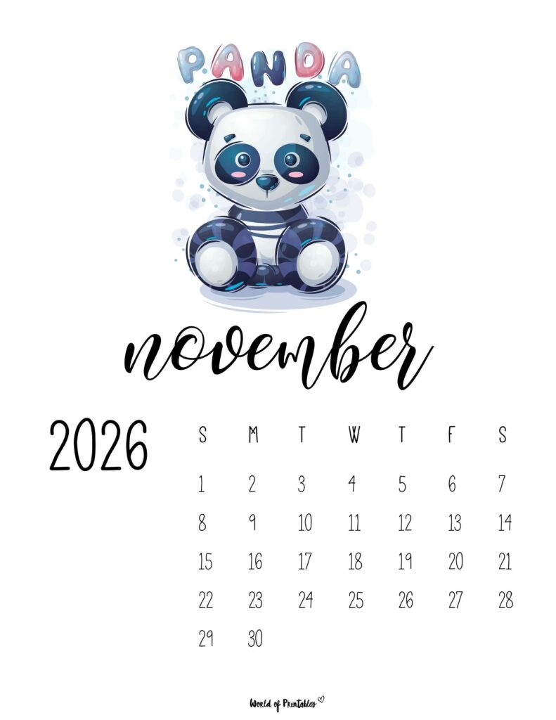 Free Printable November 2026 Calendars 200 Designs World Of 