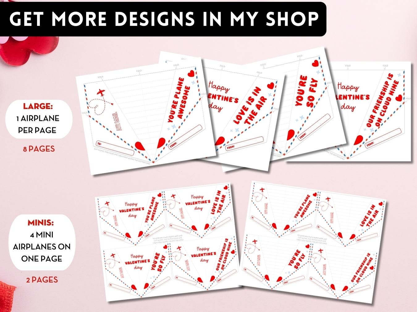 Free Printable Paper Airplane Valentine You re Plane Awesome 