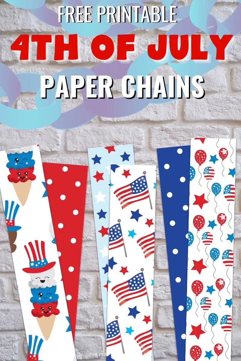 Free Printable Paper Chains For The 4th Of July A Simple Paper Craft 