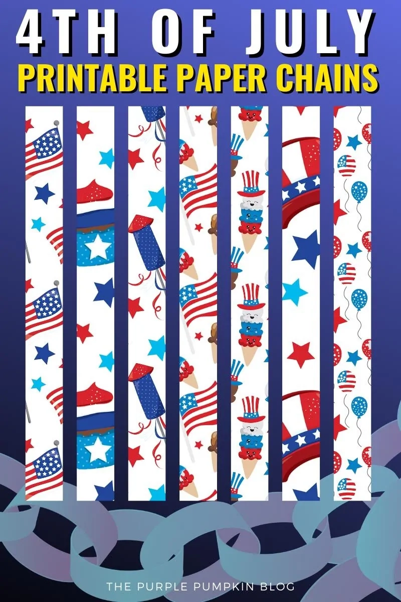 Free Printable Paper Chains For The 4th Of July A Simple Paper Craft 