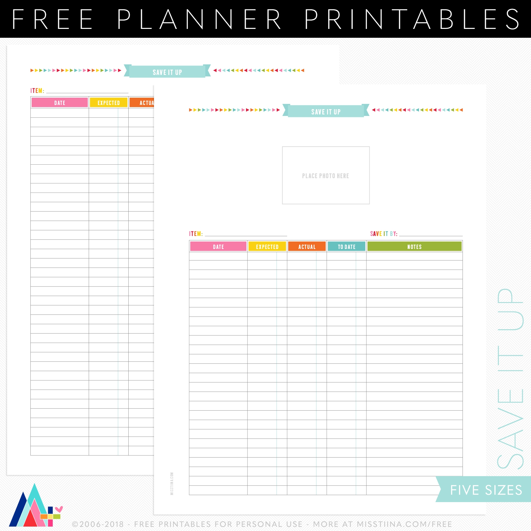 FREE PRINTABLE PLANNER PAGES Miss Tiina