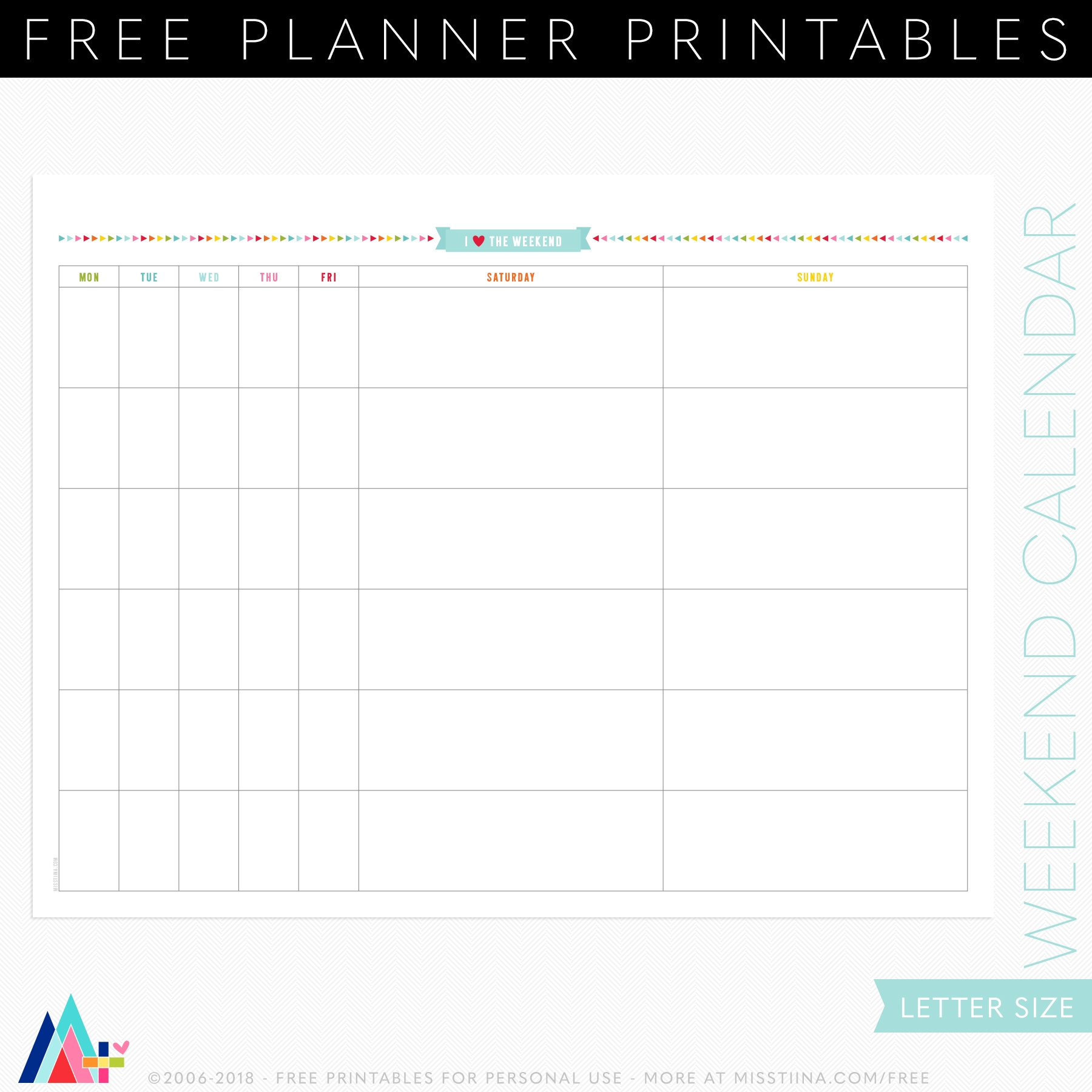 FREE PRINTABLE PLANNER PAGES Miss Tiina