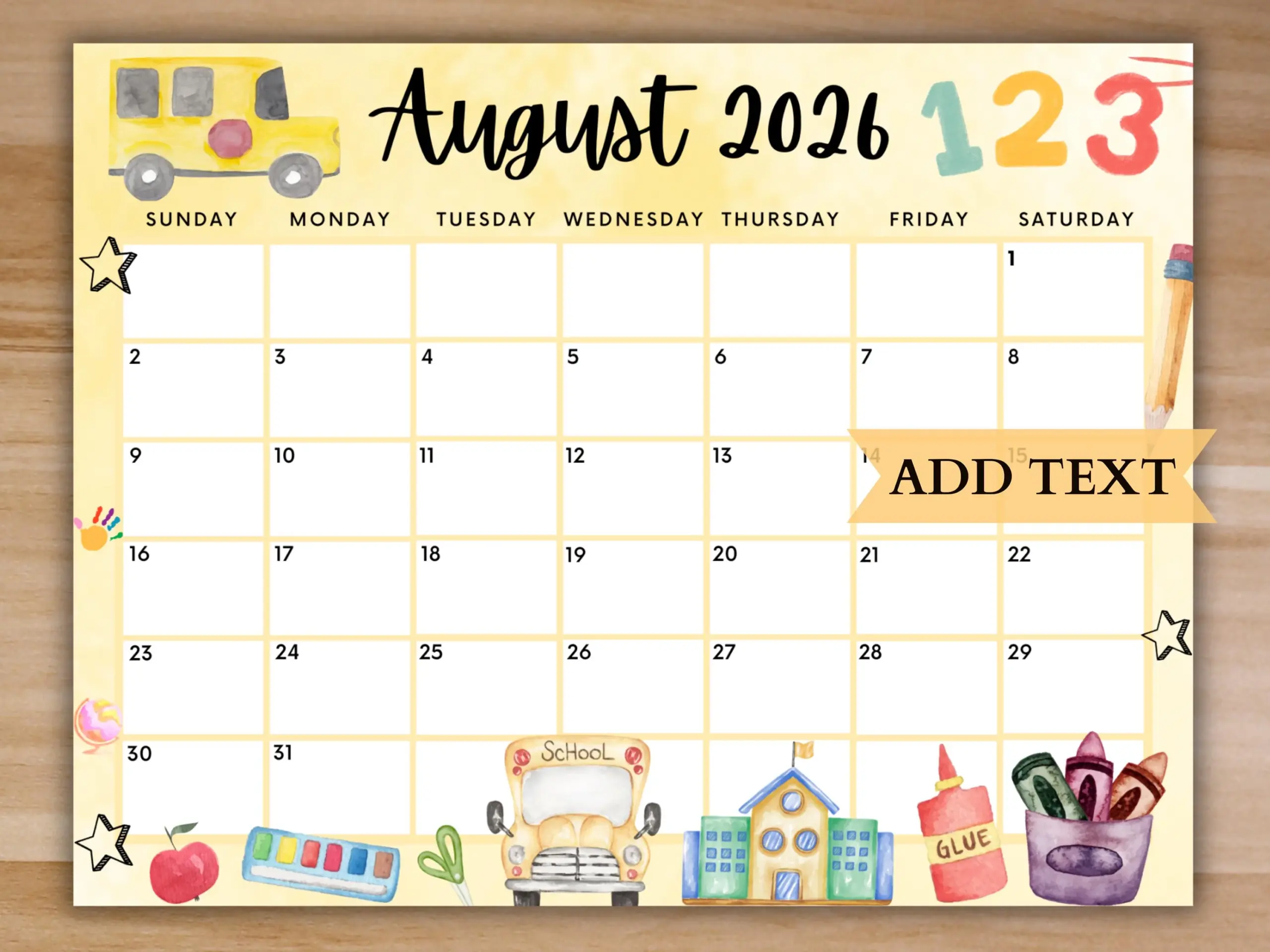 Free Printable Preschool Calendar Etsy