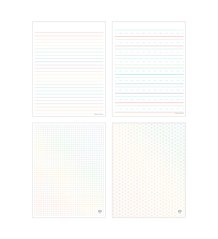 Free Printable Rainbow Notebook Paper Graph Paper Play With 