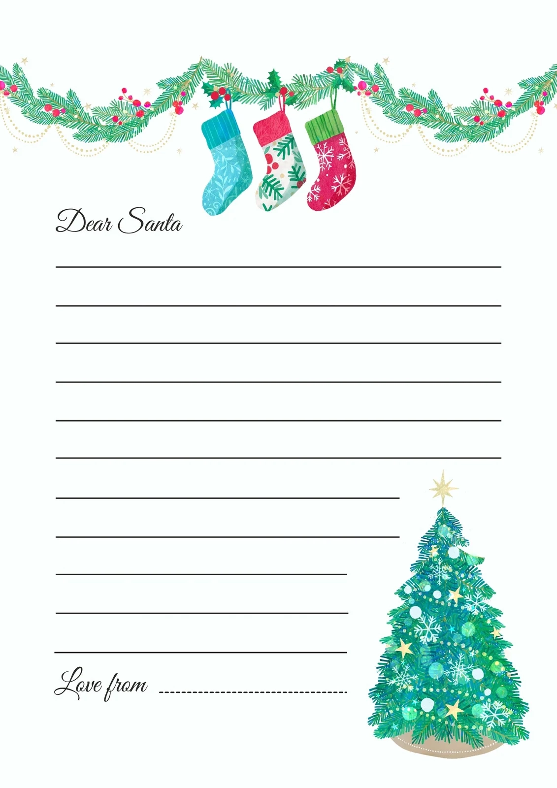 Free Printable Santa Letter Templates You Can Customize Canva