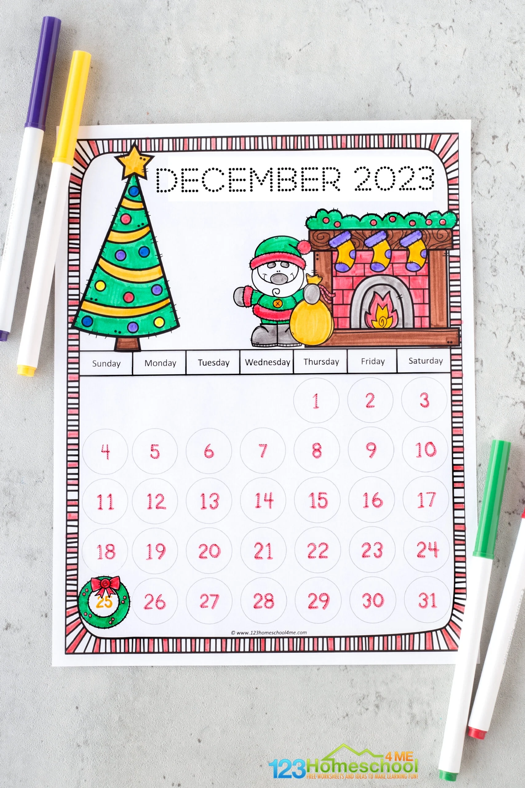 Free Printable Traceable Calendars 2026 For Kids