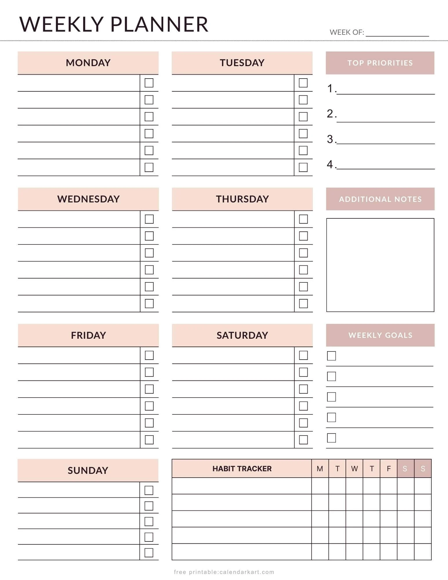 To Do Calendar Planner