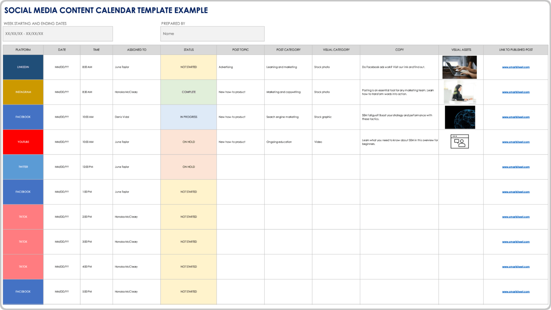 Social Calendar Planner