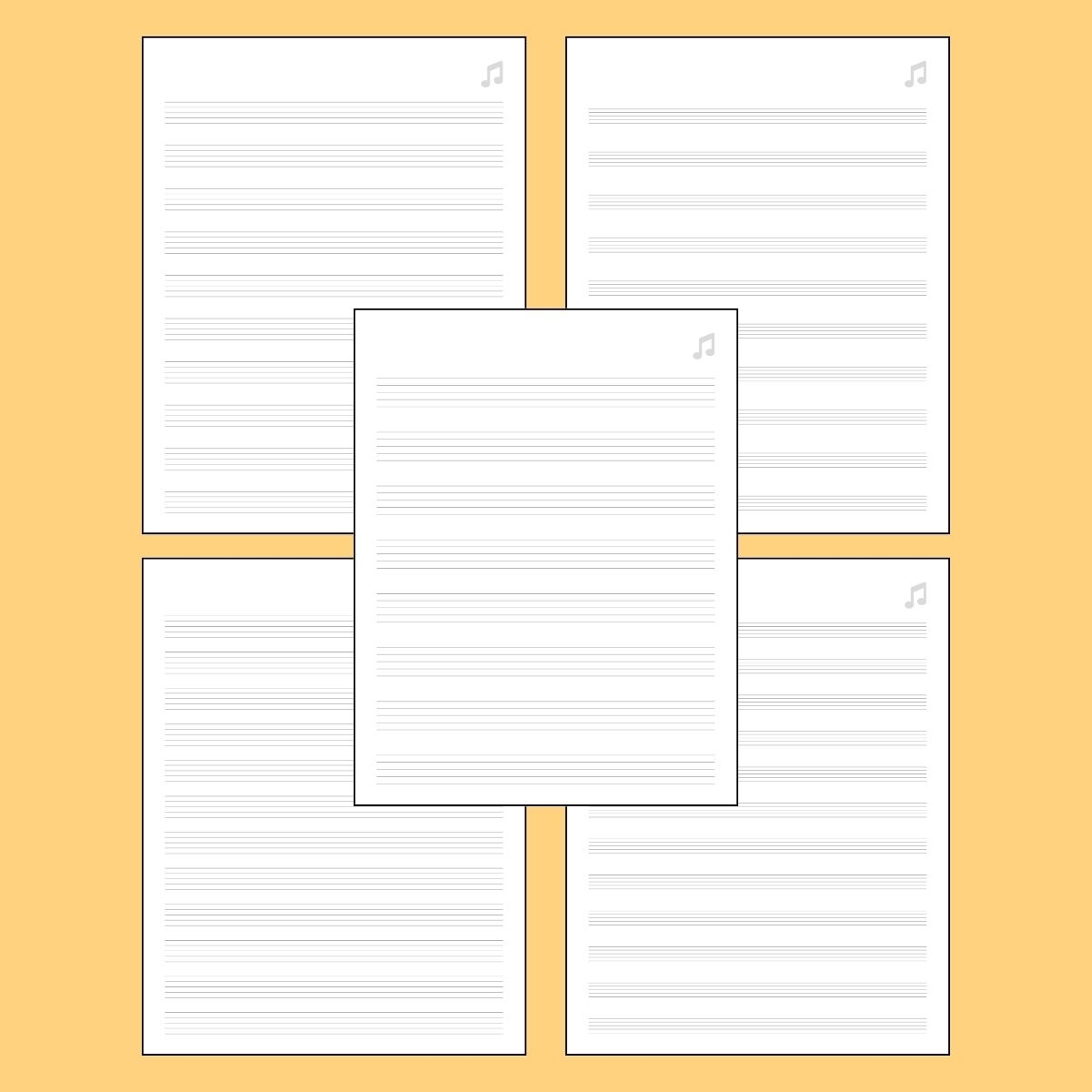 Free Wide Staff Paper Printable For Music Practice