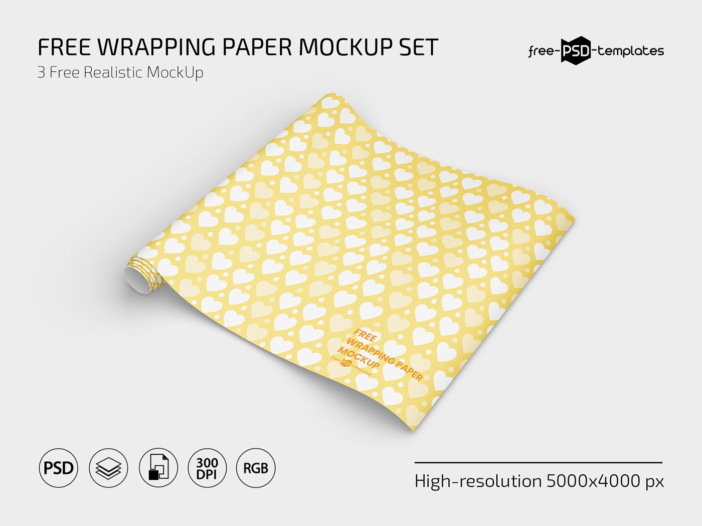 Free Wrapping Paper Mockup PSD Set Behance