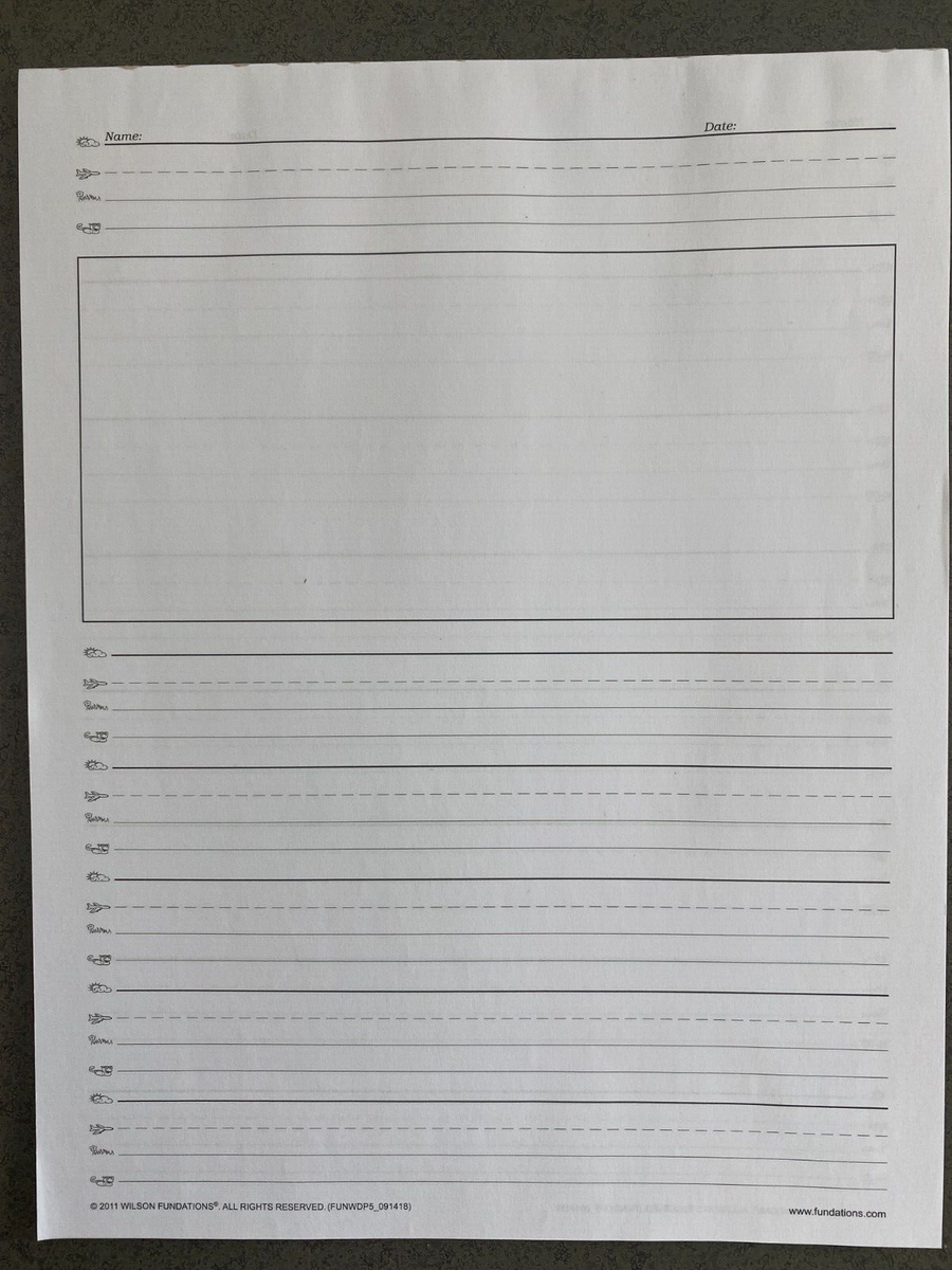 Fundations Lined Paper With Picture Box