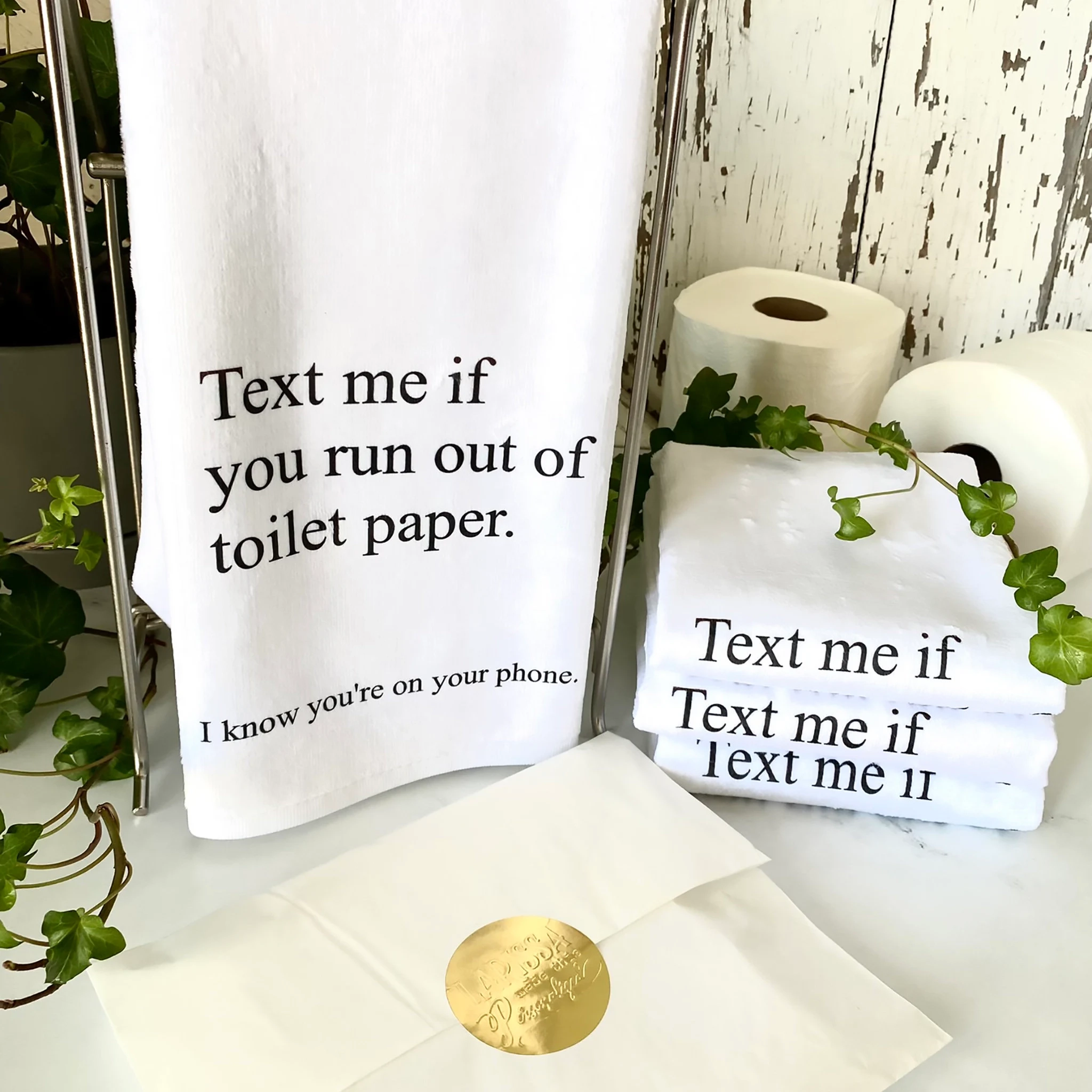 Funny Bathroom Hand Towel Text Me If You Run Out Decor Etsy de