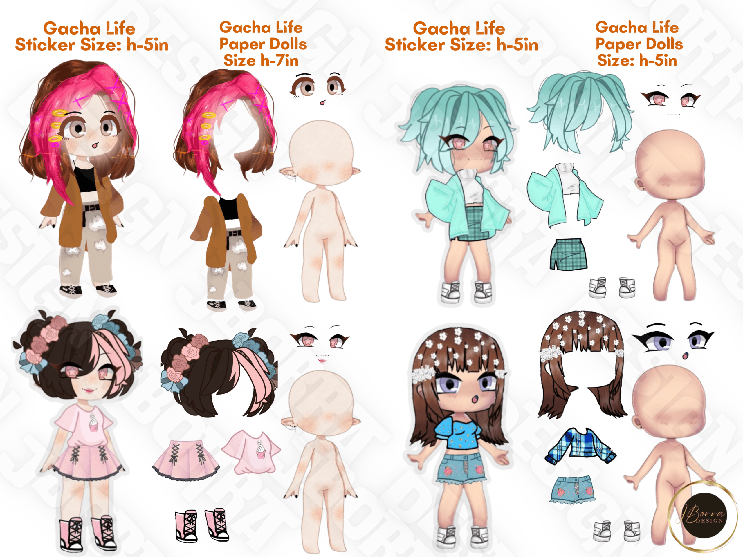 Gacha Life Stickers amp Paper Dolls Dress Up W Free 2 Extra Gacha 