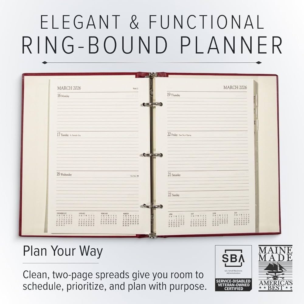 Gallery Leather 2026 Weekly Planner With 3 Rings Elegant 3 Ring 