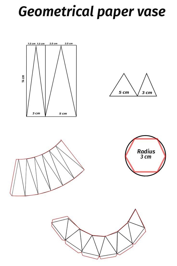 Geometric Paper Vase DIY Paper Craft Home Decor Ideas How To 