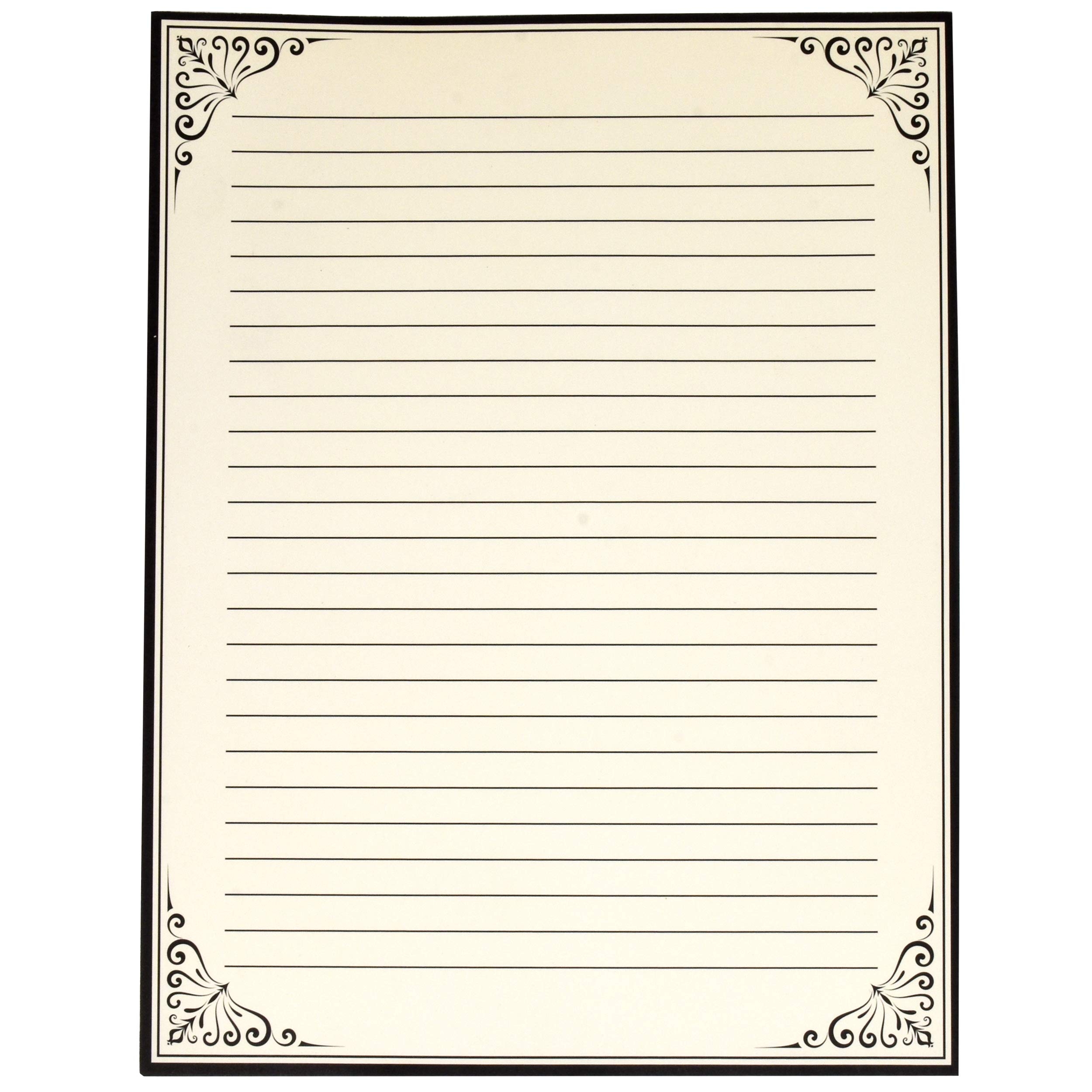 Gift Boutique 100 Vintage Lined Stationery Sheets Cream 8 5x11 Elegant Retro Writing Paper For Letters Poems Lyrics Office Notes Printing Supplies