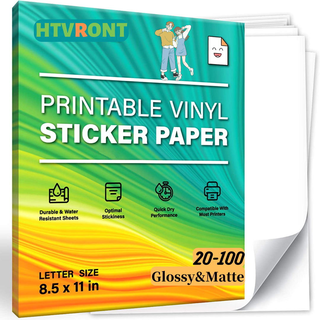Glossy Matte 8 5 x11 Printable Vinyl Sticker Paper For Inkjet 
