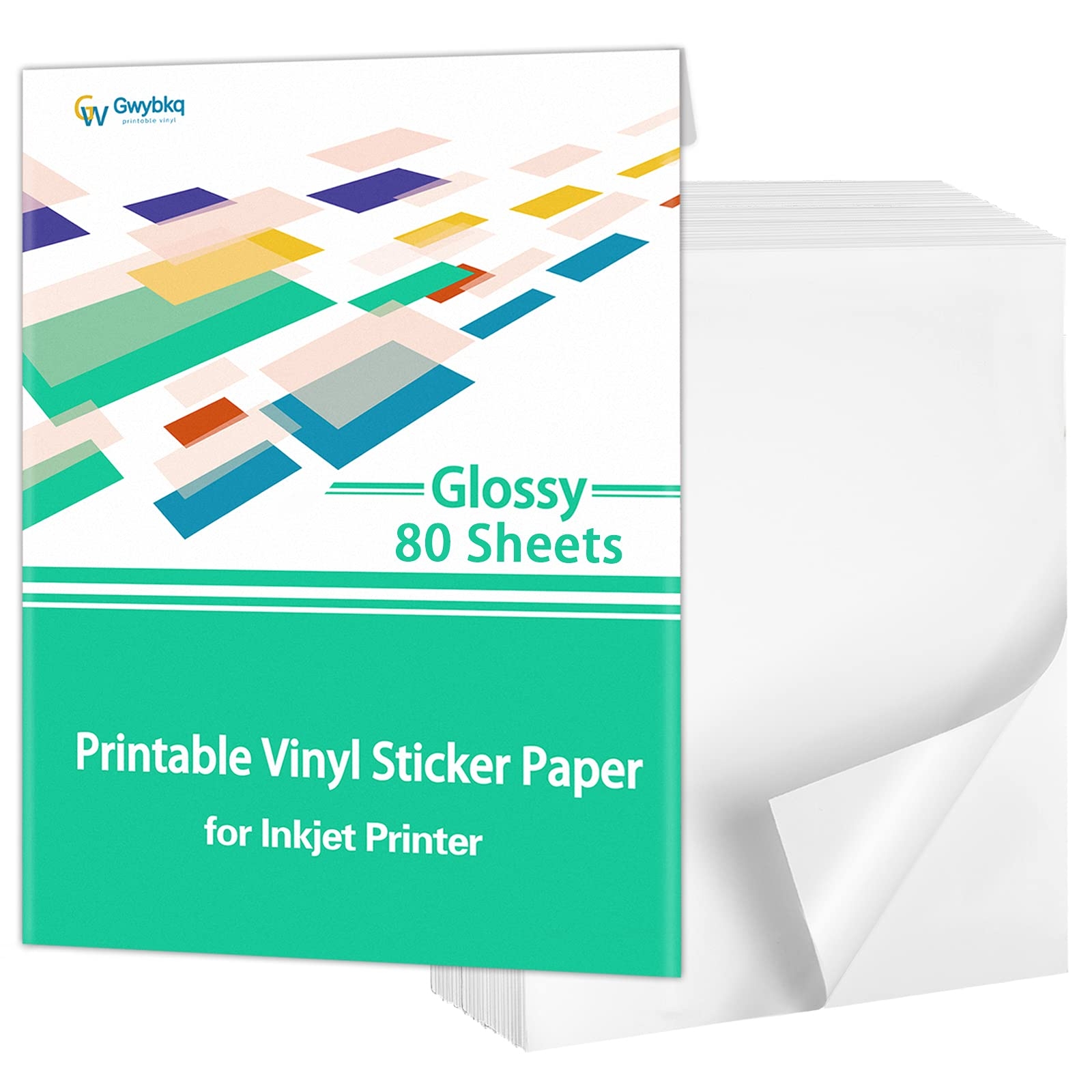 Glossy Sticker Paper Printable Vinyl For Inkjet Printer 80 Sheets 
