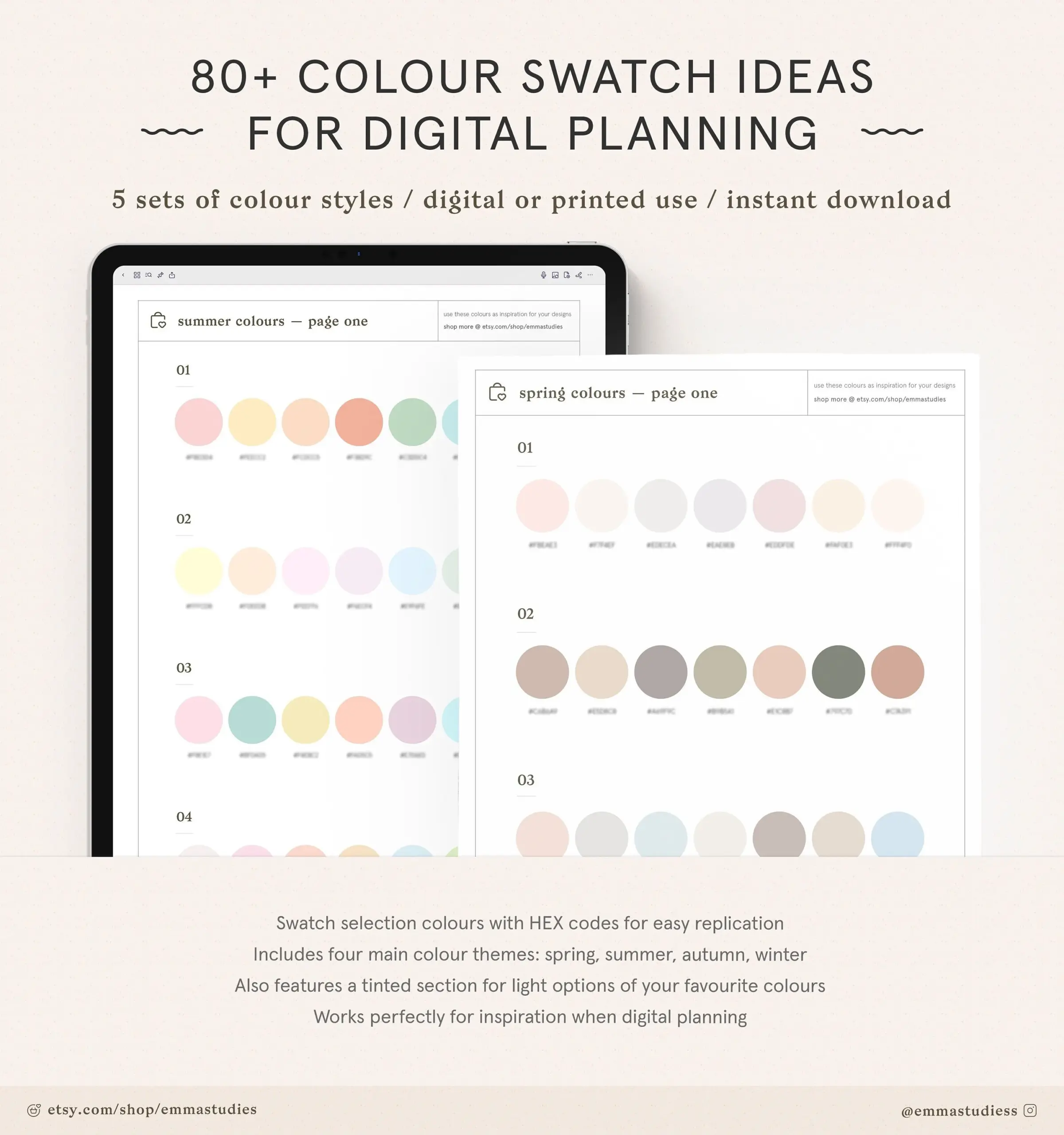 Goodnotes Color Palette Etsy Canada
