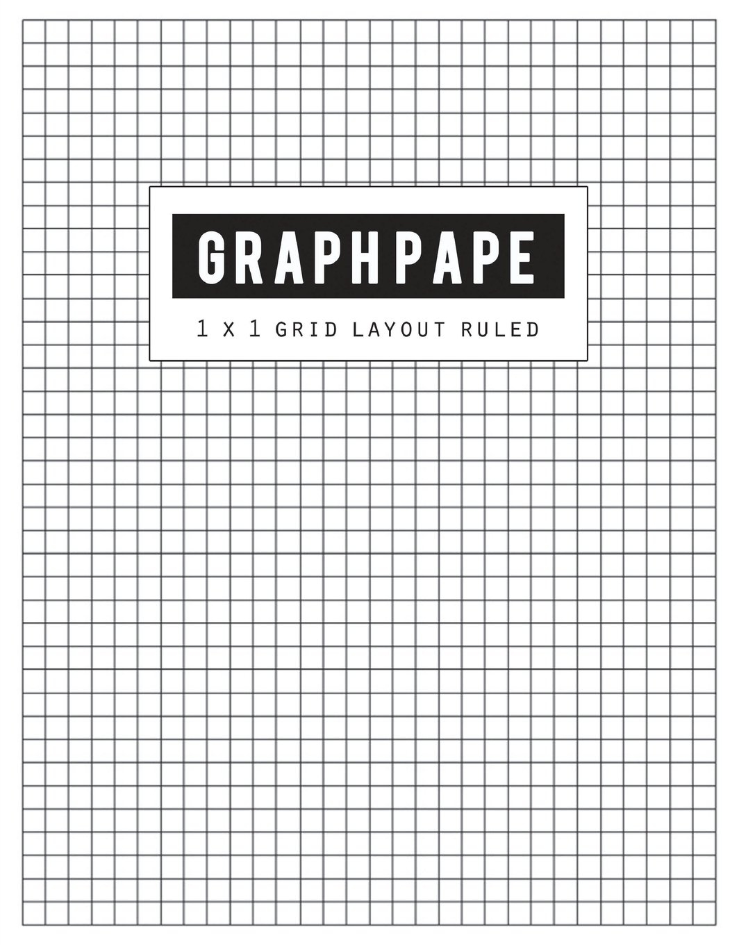 Graph Pape 1x1 Grid Layout Black Lines Law Ruled Letter Writing 