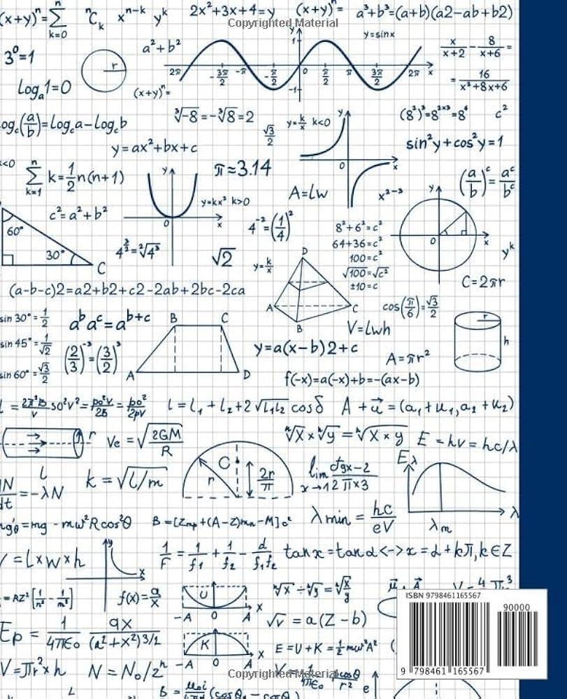 Graph Paper Composition Notebook Pretty Math Quad Ruled 5 Squares 