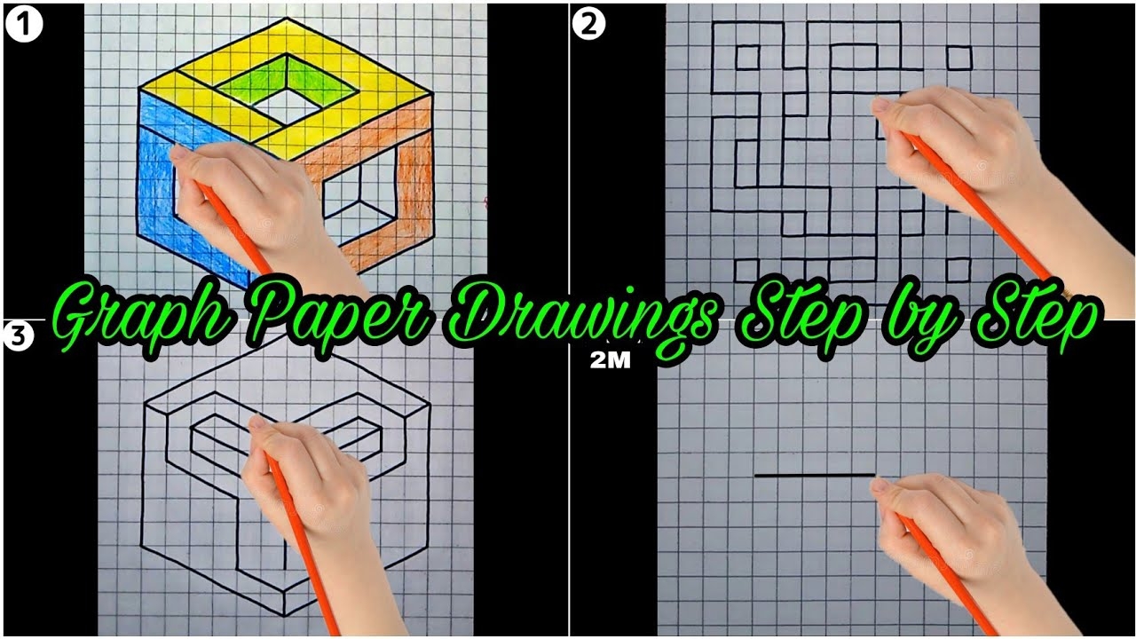 Graph Paper Drawings Step By Step 3D Drawing