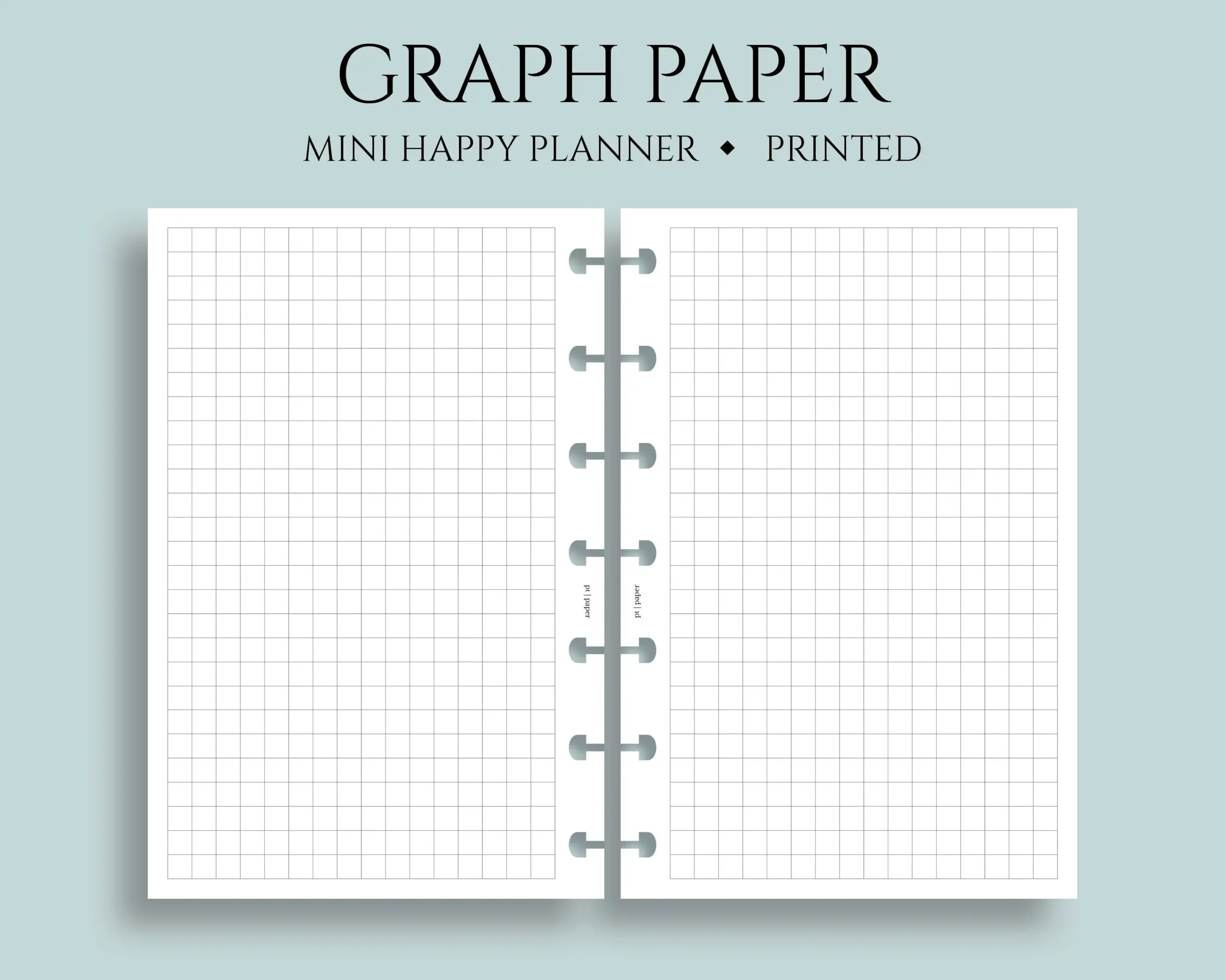 Graph Paper Inserts Grid Filler Paper Bullet Journal Pages Mini Happy Planner 4 6 X 7 Discbound