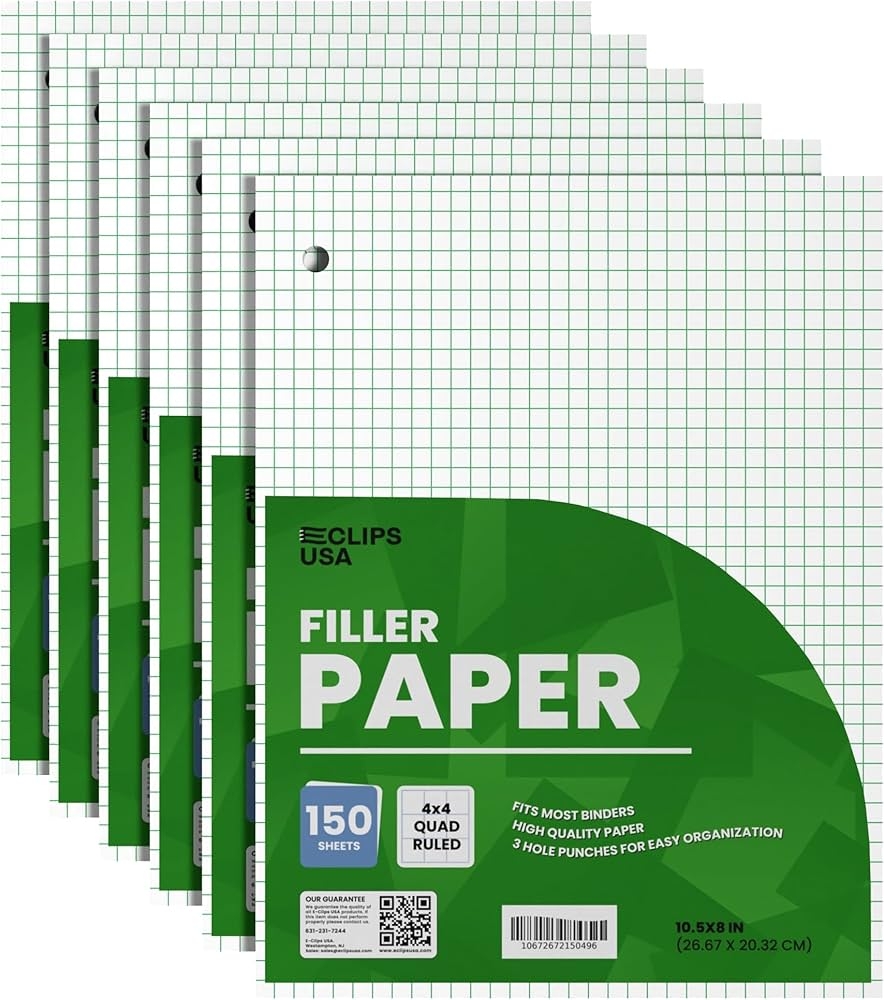 Graph Paper Lose Leaf Graph Paper 4 X 4 An Inch Quad Ruled Graph Paper 26 7 X 20 3 Cm Graphing Paper 56 G m 150 Pro Pack 900 Blatt 6 Pack 