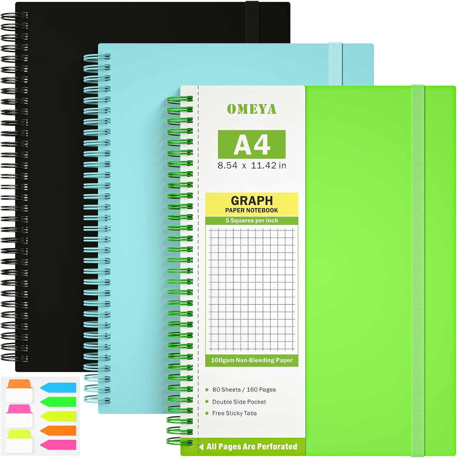 Graph Paper Notebook 8 5 X 11 3 Pack Spiral Zimbabwe Ubuy