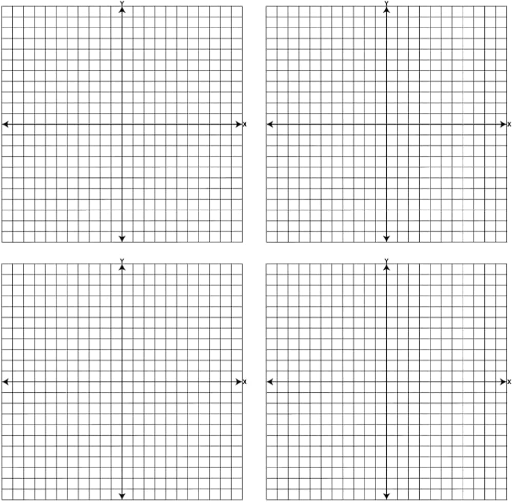 Graph Paper With XY Axis 4 Quadrant Coordinate Grid 120 Pages 
