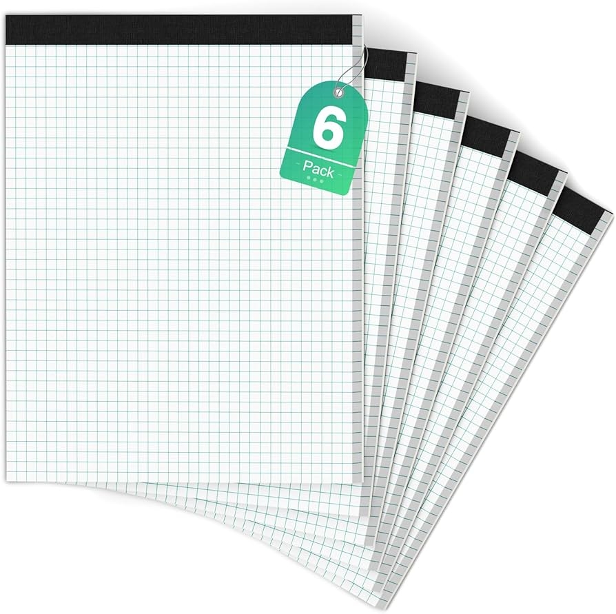 Graphing Paper 8 5 X 11 Graph Paper Pad 4x4 Quad Grid Paper 
