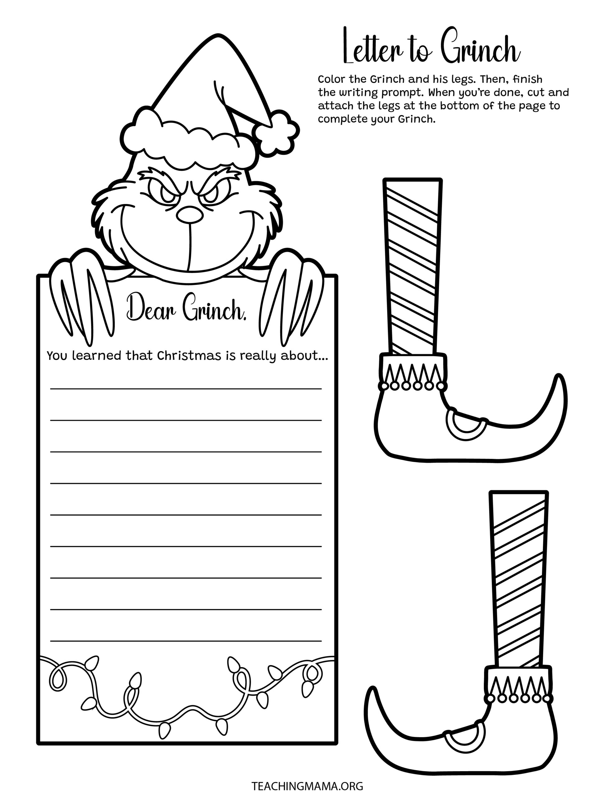 Grinch Writing Activity Teaching Mama