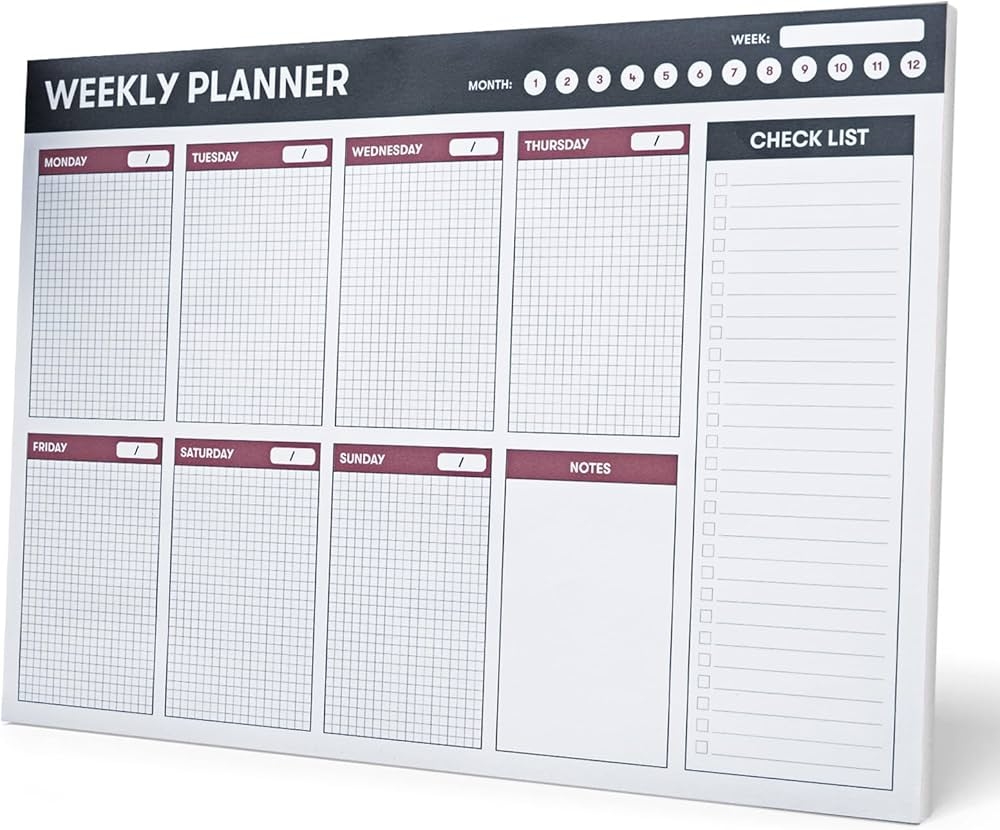 Grupo Erik Weekly Planner Pad A4 Calendar Planner Table Planner A4 Desk Calendar Without Date Desk Pad Paper Amazon de Stationery amp Office 