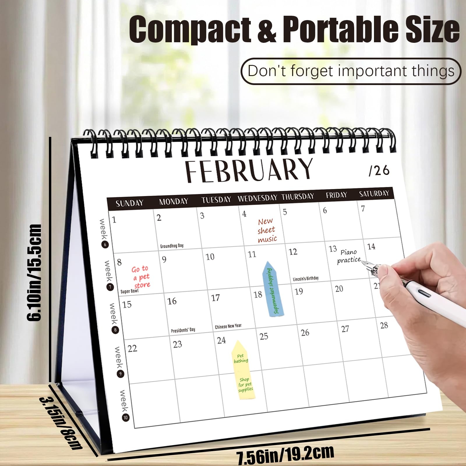 GuassLee Desk Calendar 2025 2025 2026 12 Months Flip Desktop 