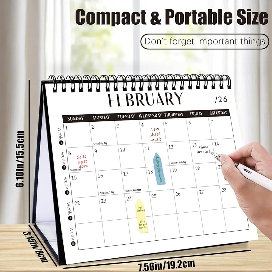 GuassLee Desk Calendar 2025 2025 2026 12 Months Flip Desktop 