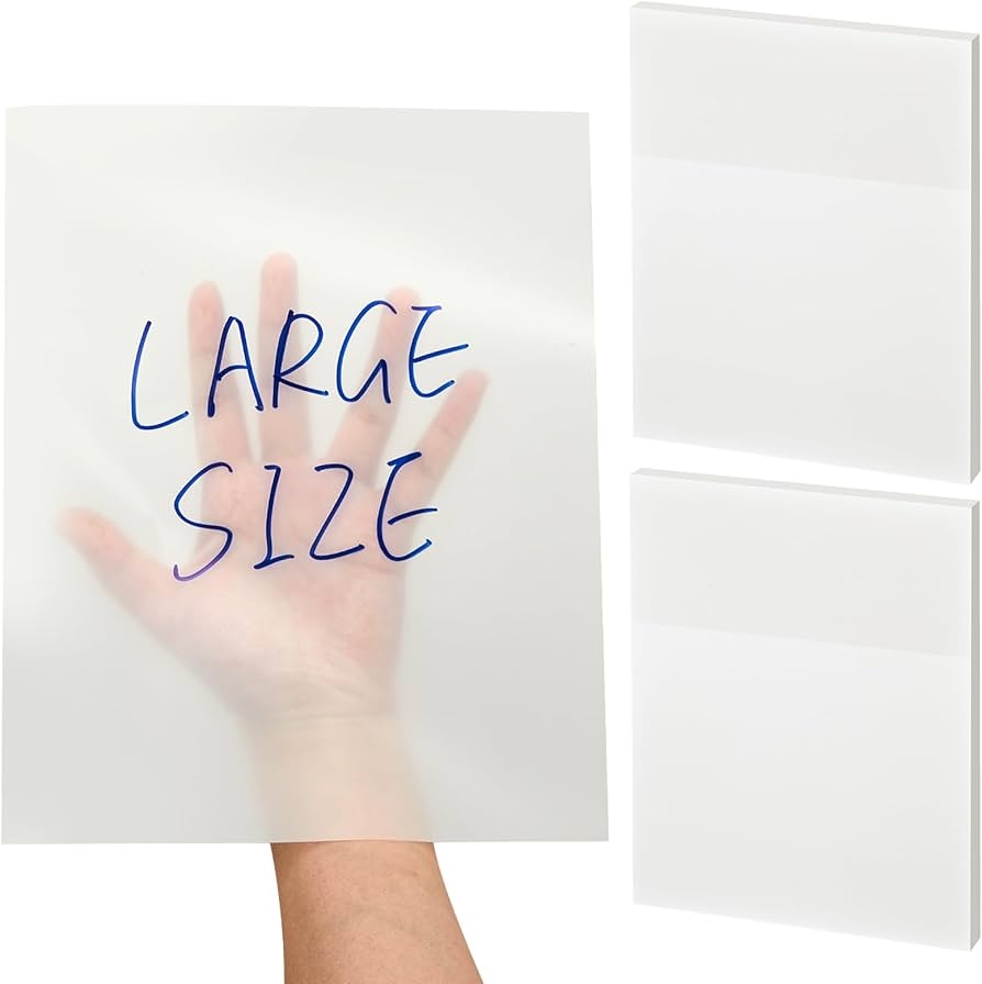 Gueevin 100 Sheets Extra Large Transparent Sticky Notes 2 Pads 2 
