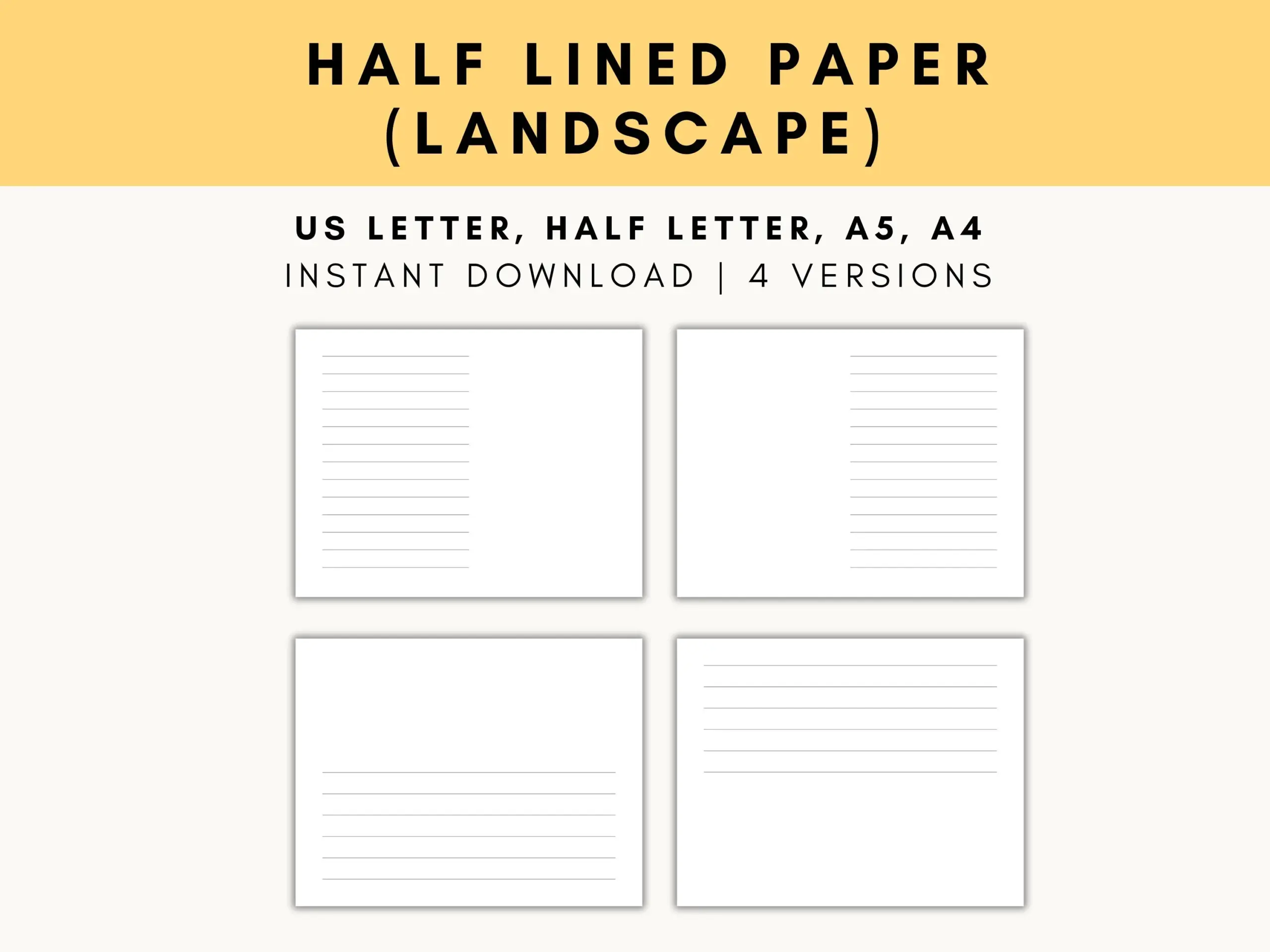 Half Lined Landscape Paper Printable Half Blank Half Lined Paper 