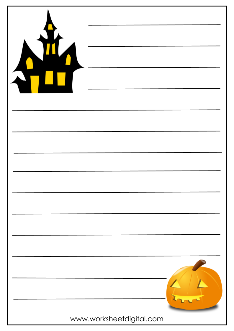 Halloween Writing Template Worksheet Digital 1 Teacher Made 