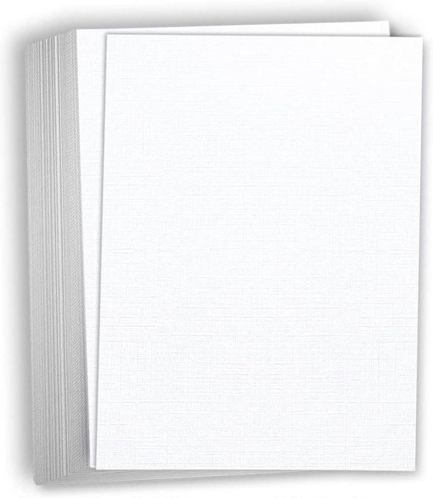 Hamilco White Resume Linen Textured Cardstock Paper 8 5 X 11 