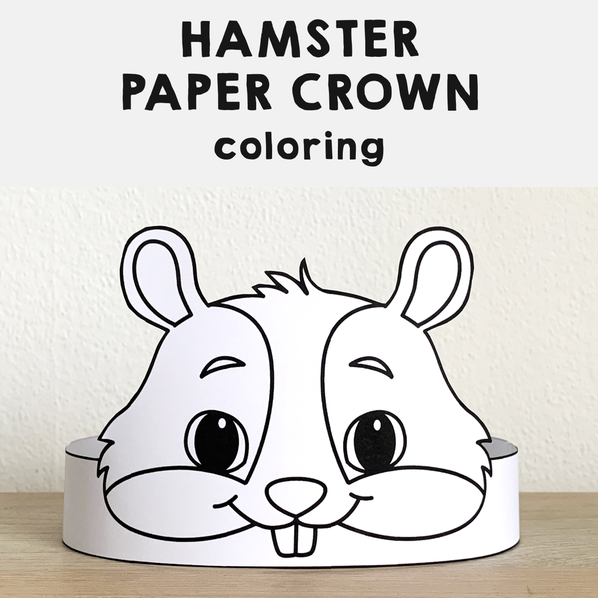 Hamster Paper Crown Printable Coloring Pets Animal Craft Activity 
