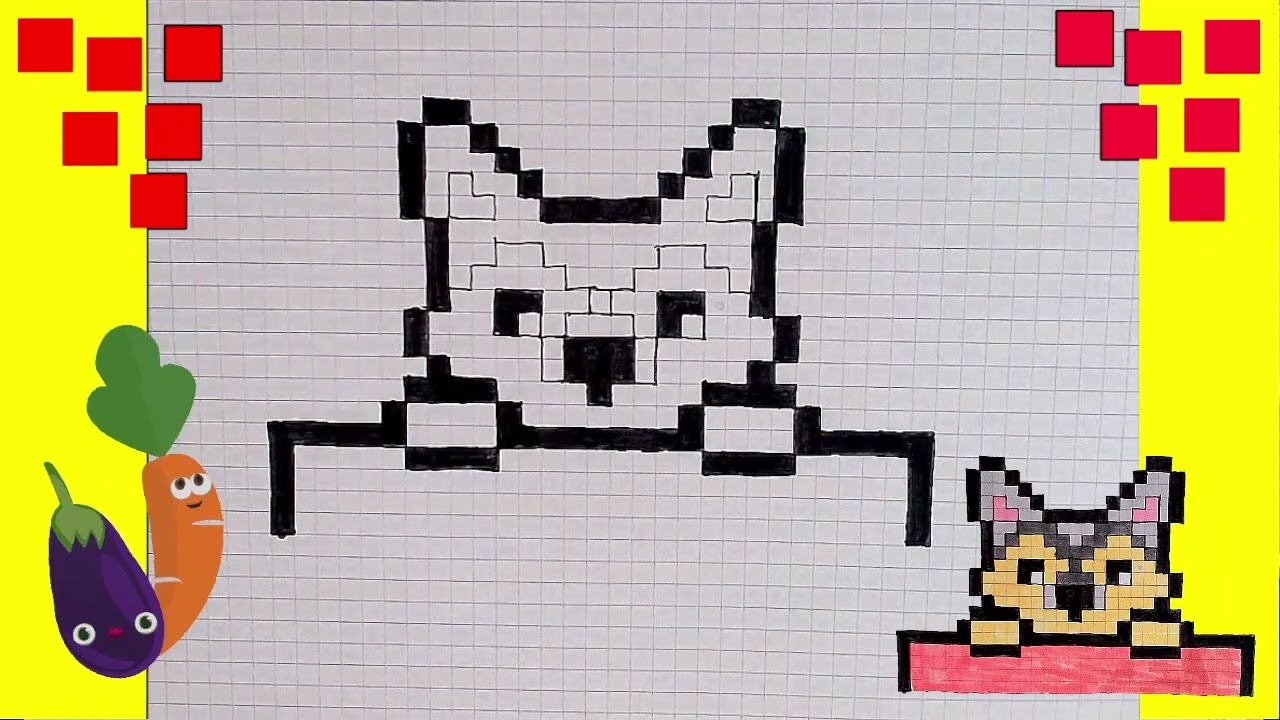 Handmade Pixel Art How To Draw On Graph Paper Easy Drawings Dog