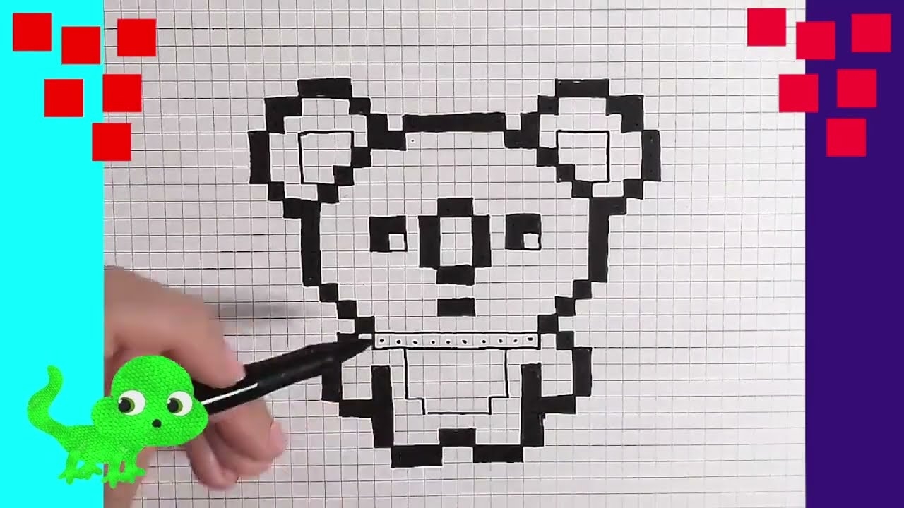 Handmade Pixel Art How To Draw On Graph Paper Step By Step Pixel Art Easy Drawings Animals
