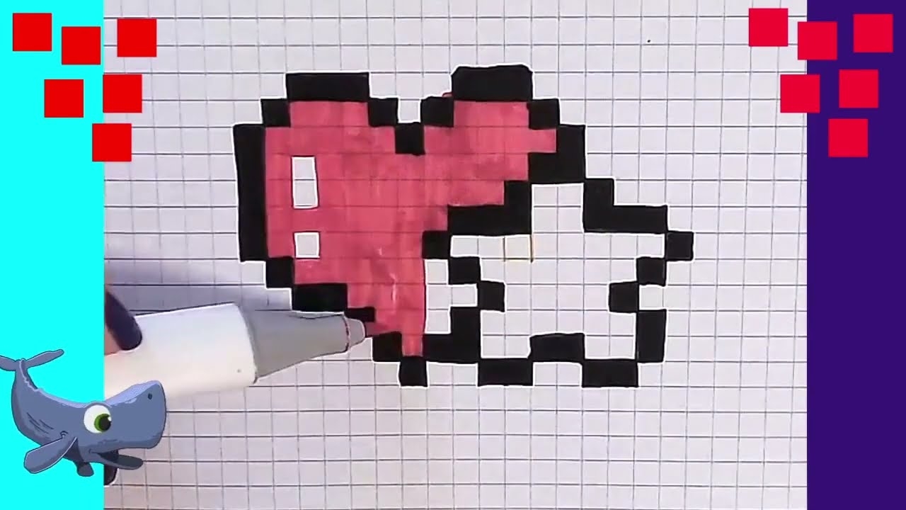 Handmade Pixel Art How To Draw On Graph Paper Step By Step Pixel Art Easy Drawings Heart amp Star