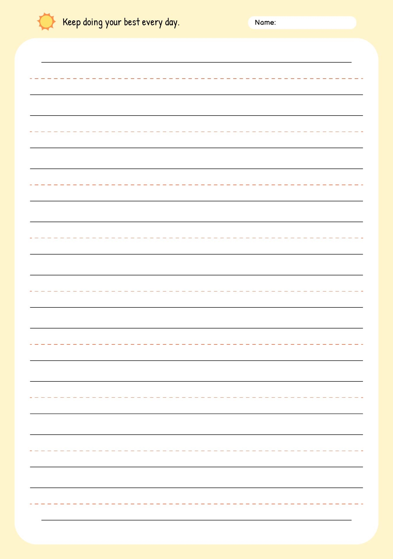 Elementary Journal Paper Printable