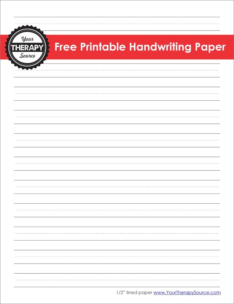 Lined Paper For Handwriting Printable
