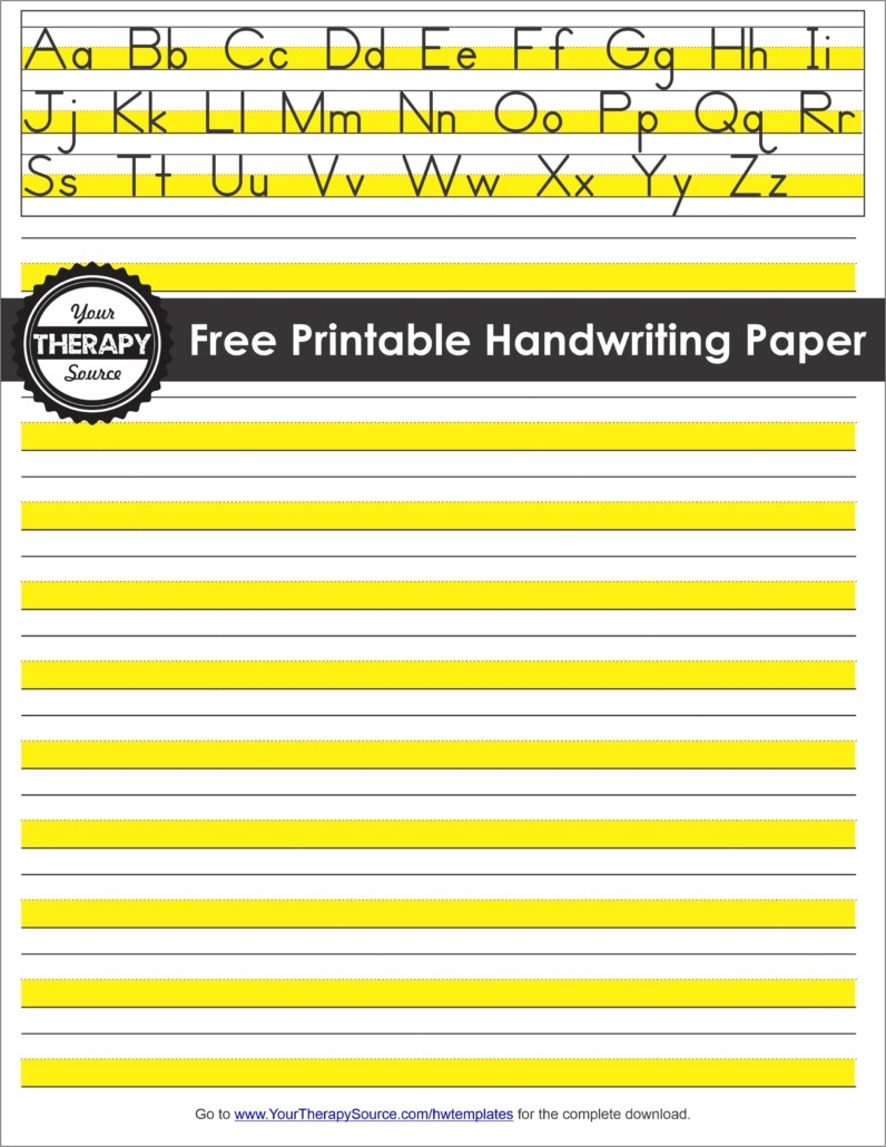 Free Printable Lined Handwriting Paper