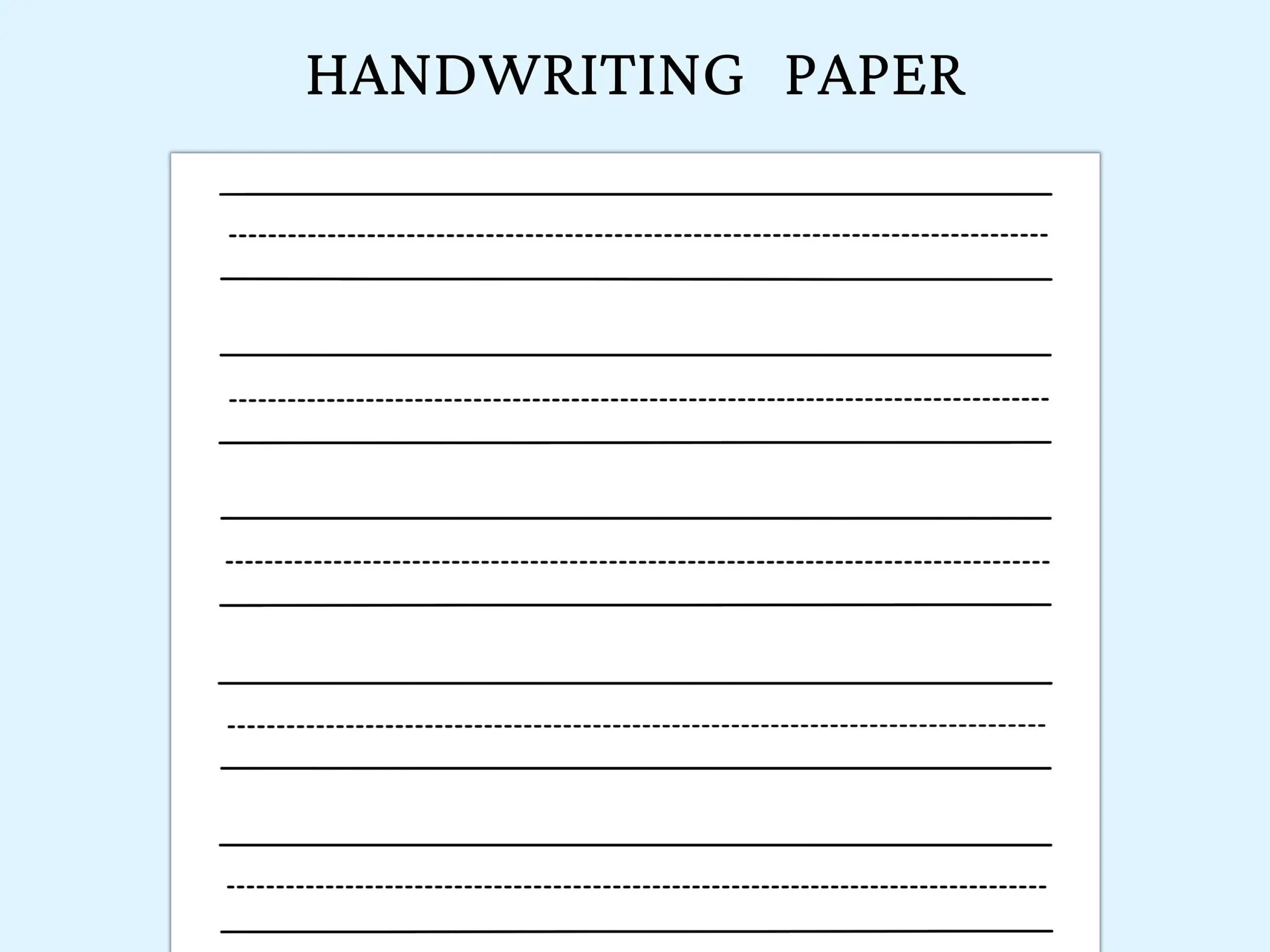Handwriting Practice Paper Printable Kids Writing Sheet 